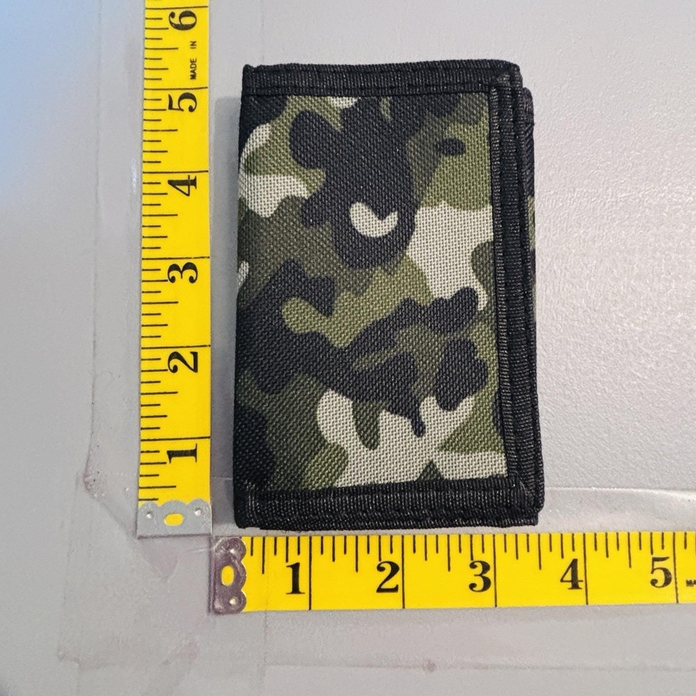 Camouflage Hook And Loop Tri-fold Wallet Zip ID Credit Card Keychain Men Boys